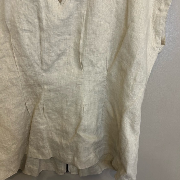 NWT Grace Elements 100% linen taupe top with cutout in back size 8 - Picture 12 of 12